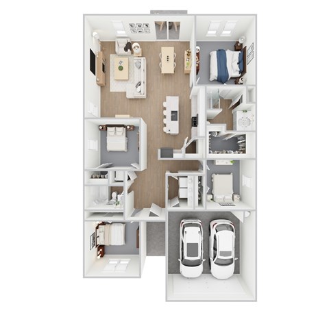 Fir floor plan - 4 Bedroom 2 Bath 1,827 Sq. Ft. Floor Plan at Beacon at Presidential Heights, Manor, 78653